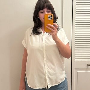 White Collared Madewell Short Sleeve Button Up